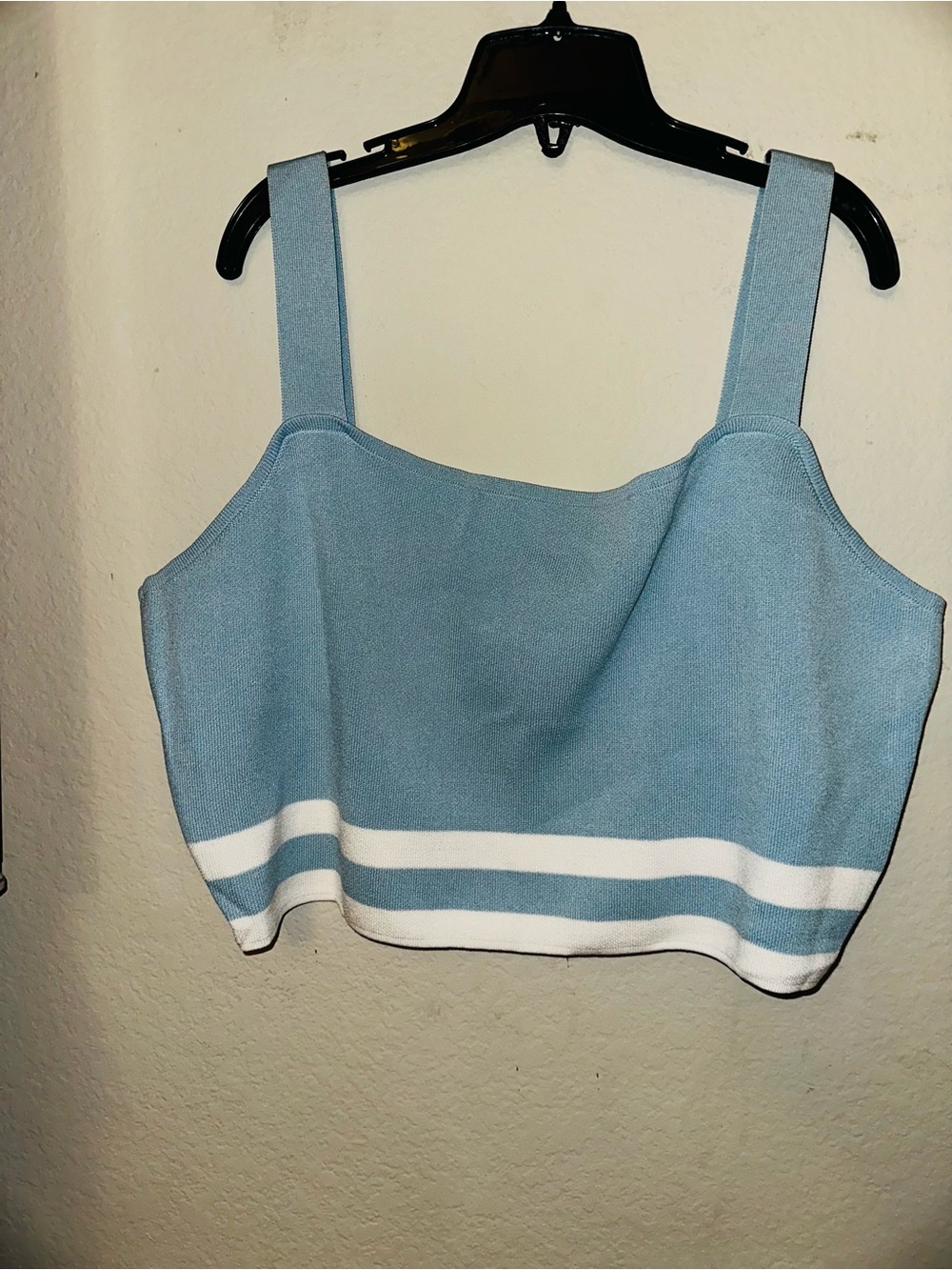 Edited blue knit crop tank top plus size 3X BNWT